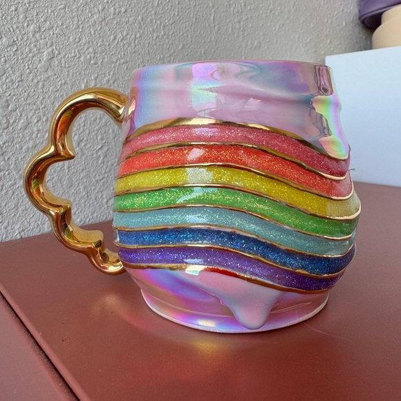 Silver Lining Ceramics Halographic Rainbow Inlay Glitter Mug - Picture 3 of 10